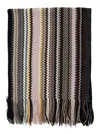 Missoni Multicolor Rectangular Scarf With Chevron Motif In Viscose Blend Woman In Multi