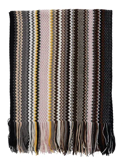MISSONI MULTICOLOR RECTANGULAR SCARF WITH CHEVRON MOTIF IN VISCOSE BLEND WOMAN