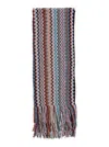 Missoni Multicolor Rectangular Scarf With Chevron Motif In Viscose Blend Woman In Gray