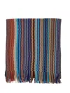 Missoni Multicolor Scarf With Zigzag Motif And Fringed Hem In Wool Blend Man In Multi
