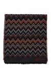 Missoni Multicolor Scarf With Zigzag Motif And Fringed Hem In Wool Man In Black