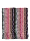 MISSONI MULTICOLOR SCARF WITH ZIGZAG MOTIF IN VISCOSE BLEND WOMAN