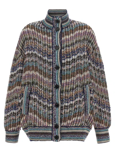 Missoni Multicolor Sequin Cardigan In Black