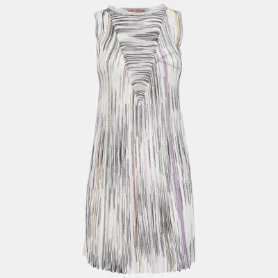 Pre-owned Missoni Multicolor Sequin Embellished Stripe Knitted Mini Dress S