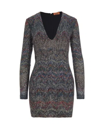 MISSONI MULTICOLOR SEQUIN MINI DRESS