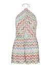 MISSONI MULTICOLOR SHORT JUMPSUIT WITH HALTERNECK WITH TIE AND ALL-OVER ZIG-ZAG MOTIF IN VISCOSE BLEND WOMAN