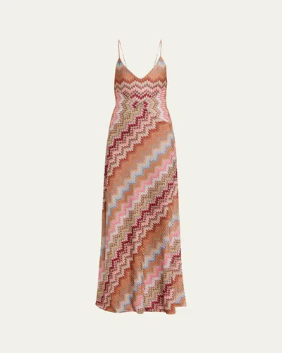 Missoni Multicolor Snake Chevron Sleeveless Gown