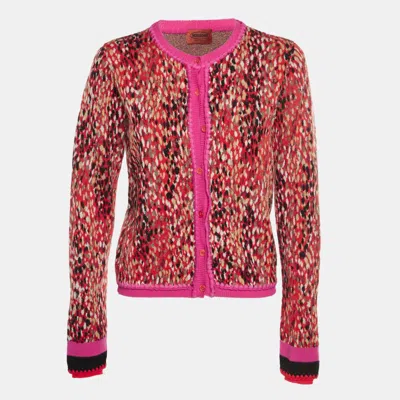Pre-owned Missoni Multicolor Speckled Wool Blend Knit Cardigan M