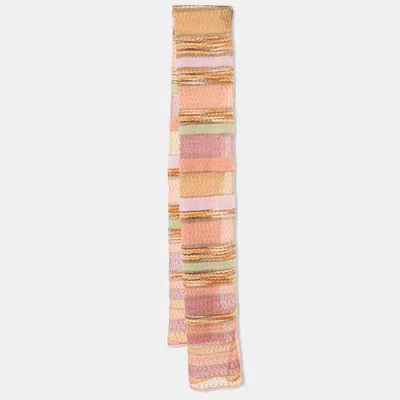Pre-owned Missoni Multicolor Striped Lurex & Wool Knit Stole