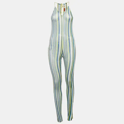 Pre-owned Missoni Multicolor Striped Lurex Knit Jumpsuit S