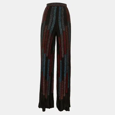 Pre-owned Missoni Multicolor Striped Lurex Knit Trousers M