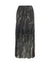 Missoni Multicolor Striped Pleated Midi Skirt In Black