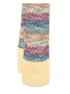 Missoni Striped Scarf Fringed Edge In Multicolor