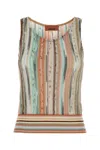 Missoni Striped Sleeveless Knit Tank Top In Multicolor