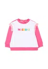 Missoni Multicolor Sweatshirt For Baby Girl With Logo In White