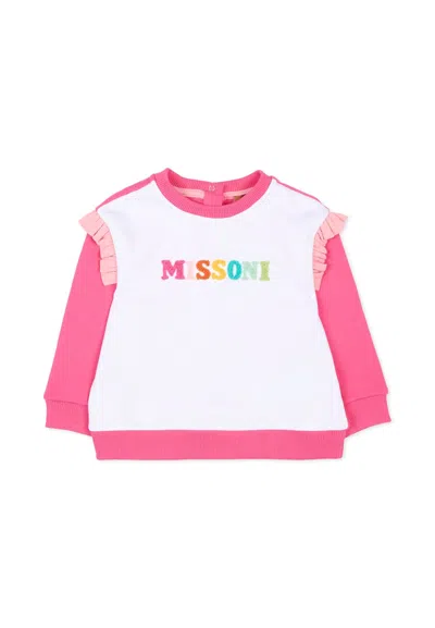 MISSONI MULTICOLOR SWEATSHIRT FOR BABY GIRL WITH LOGO