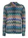 Missoni Multicolor Bowling Shirt With Zigzag Motif In Viscose Woman In Multicolor