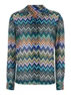 Missoni Multicolor Bowling Shirt With Zigzag Motif In Viscose Woman In Multicolor