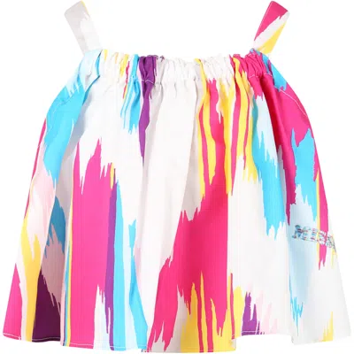 Missoni Kids' Zig Zag Print Cotton Muslin Top In Multicolor