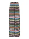 Missoni Beach Cover-up Pants In Lameviscose With Pixel-effect Zigzag Pattern In Multi