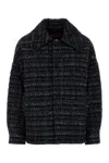 Missoni Textured Fabric Collared Long Sleeve Overshirt In Black