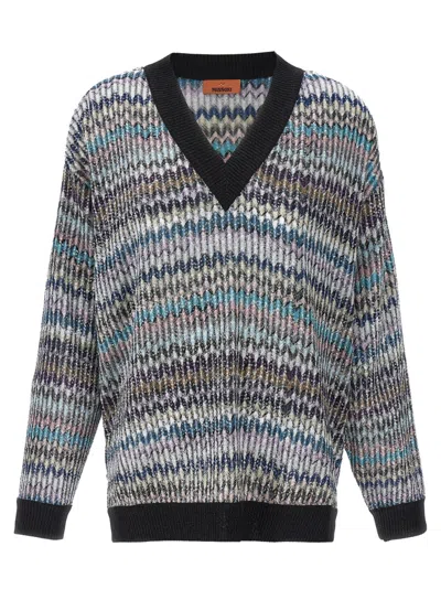 MISSONI MULTICOLOR V-NECK PULLOVER