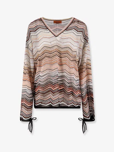 Missoni Multicolor Viscose And Metallic Fiber Sweater In Black