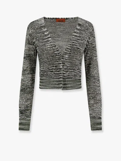 Missoni Multicolor Viscose Blend Cardigan In Green