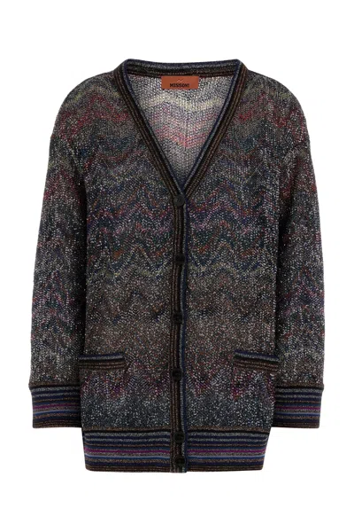 MISSONI MISSONI MULTICOLOR VISCOSE BLEND CARDIGAN