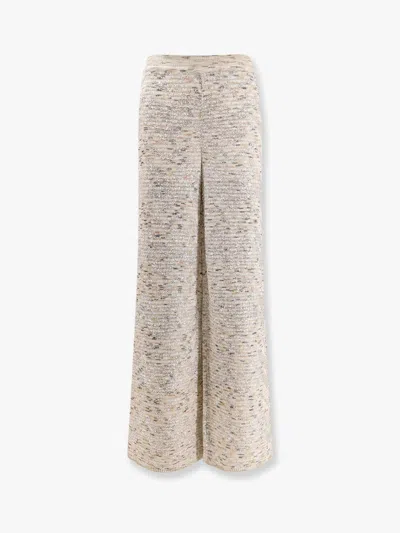 Missoni Multicolor Viscose Blend Trousers With Sequins In Neutral