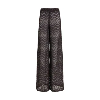 Missoni Multicolor Viscose Casual Pants In Black