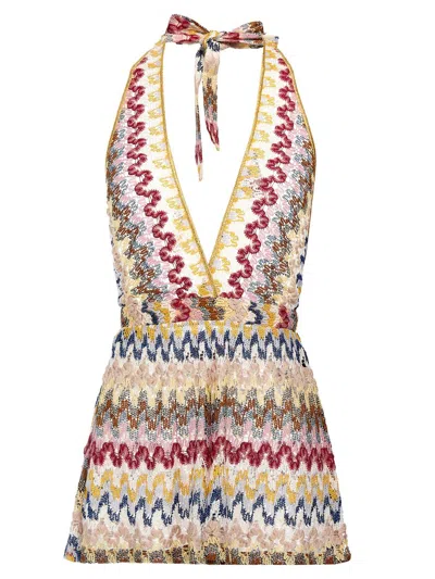 Missoni Zigzag-woven Playsuit In Multicolor