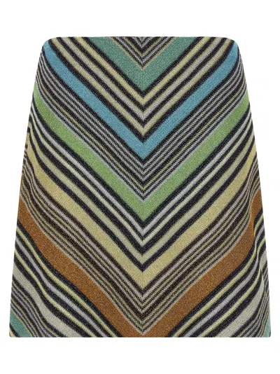 Missoni Geometric Jacquard Viscose Skirt In Multi