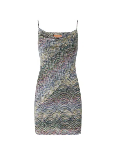 Missoni Multicolor Wave Raschel Knit Mini Dress