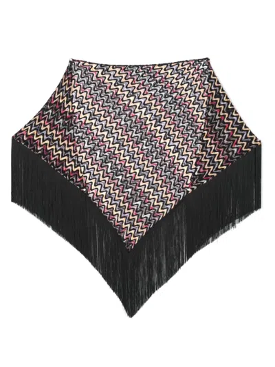 MISSONI MULTICOLOR WOOL BLEND SCARF WITH SIGNATURE ZIGZAG DESIGN FOR WOMEN