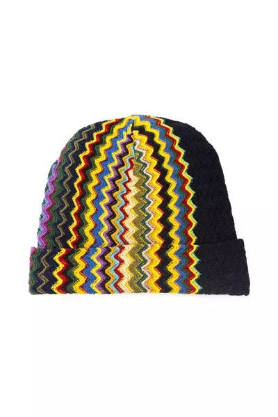 Missoni Mi-22439 Geometric Chevron Wool Beanie In Multi