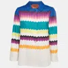 Missoni Multicolor Zig Zag Knit Button Front Jacket In Multi