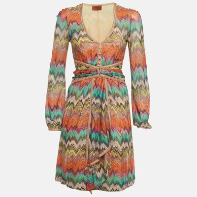 Missoni Multicolor Zig Zag Knit Mini Dress