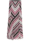 Missoni Multicolor Pink And Brown Long Skirt In Multicolor