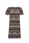 Missoni Multicolor Zigzag Pattern Mini Dress In Blue