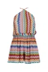 Missoni Women Multicolour Halter Neck Short Jumpsuit, Xs Luxury Jumpsuits & Playsuits For Women Darveys In Multi