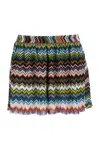 Missoni Textured Zigzag Shorts Elastic Waistband In Multi