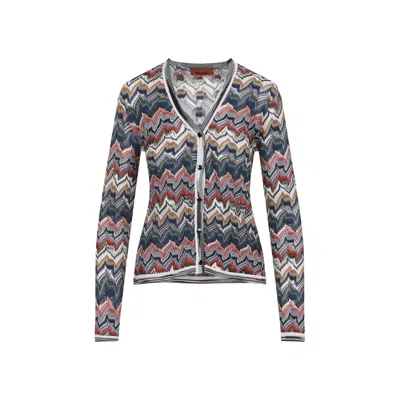 Missoni Multicolor Zigzag Pattern V-neck Sweater
