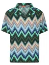 Missoni Camicia Bowling In Viscosa Con Macro Zig Zag E Taschino In Multi