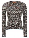 Missoni Maglia Con Motivo Fiammato Multicolor In Brown
