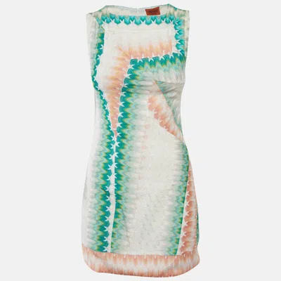 Pre-owned Missoni Multicolour Chevron Crochet Knit Mini Dress S