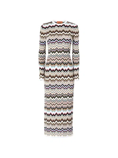 Missoni Multicolour Chevron Knit Midi Dress