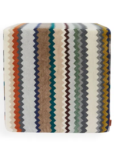 Missoni Multicolour Dune Zigzag Pouf In Neutrals