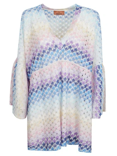 Missoni Multicolour Knitted Dress In White