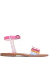 MISSONI MULTICOLOUR LEATHER AND FABRIC SANDALS